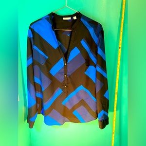 Blue/black XL blouse with skirt set